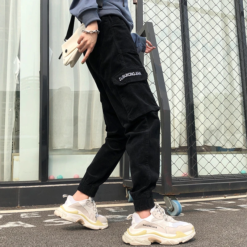 Женские вельветовые брюки-карго Shellsuning свободные теплые брюки Харадзюку на осень