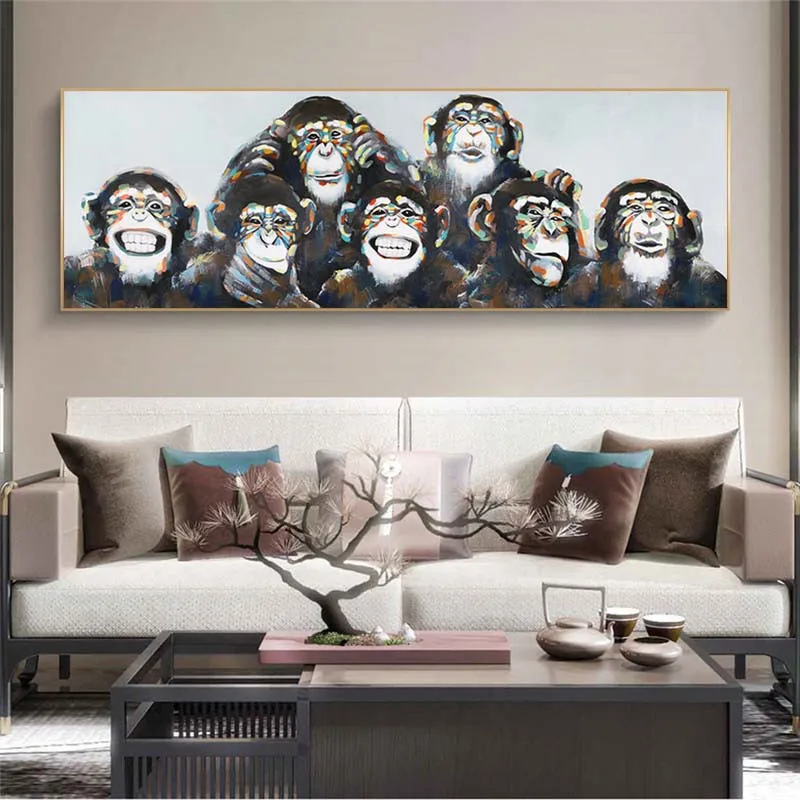 

Abstract Funny Orangutans Wall Art Canvas Painting Posters and Prints Decorative Wall Art Animal Picture for Living Room Decor