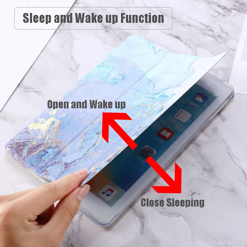 Магнитный смарт чехол с мраморным принтом для iPad Air 1 2 9 7 2017 2018 планшета A1474 A1475 A1476