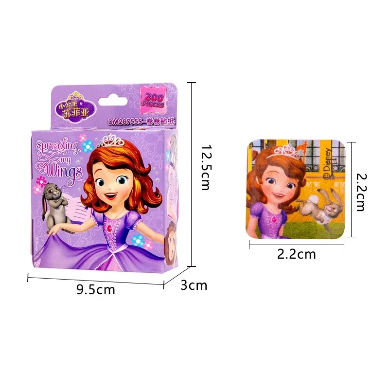 

HOT SALE 200pcs/box Disney Cartoon Stickers Disney Frozen Elsa and Anna Princess Sofia Mickey Children Removable Stickers Toys