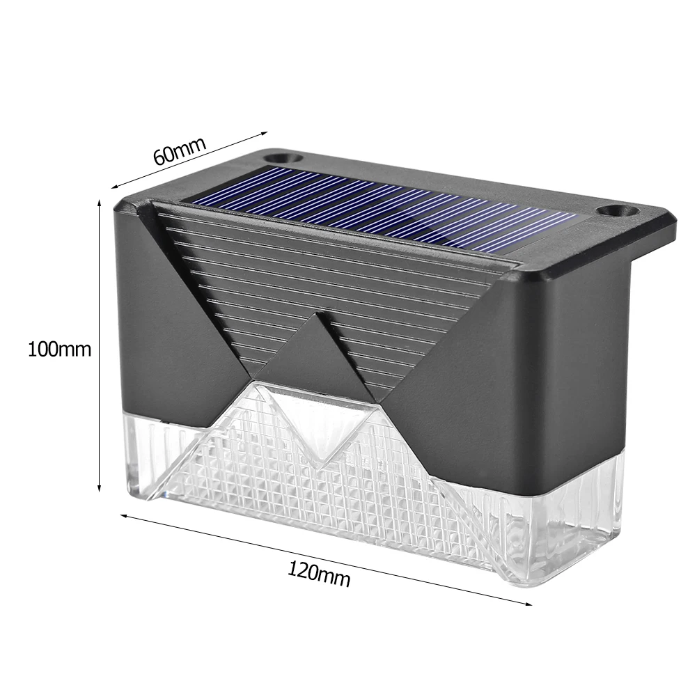 

4pcs LED Solar Powered Path Stair Light Outdoor Garden Balcony Patio Landscape Lamp Smart Fence Waterproof Wall Step Deck Light