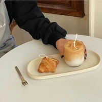 creative simulated croissant toast bread candle silicone mold dessert food handmade aromatherapy candle making home decoration