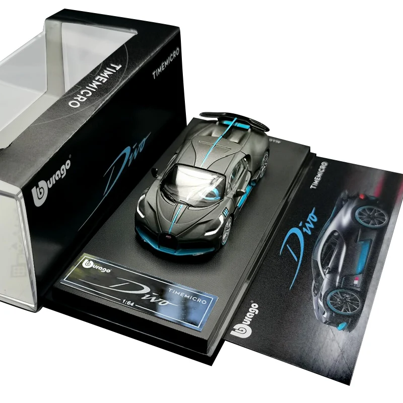 Bburago x TimeMicro 1:64 Bugatti Divo темно серый литая модель автомобиля|Наземный транспорт| |