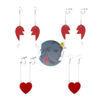 1 пара JoJo странные приключения Жан-Пьер Polnareff в форме сердца серьги Форма серьги аниме Косплэй реквизит подарок для влюбленных, Для женщин ювелирные изделия