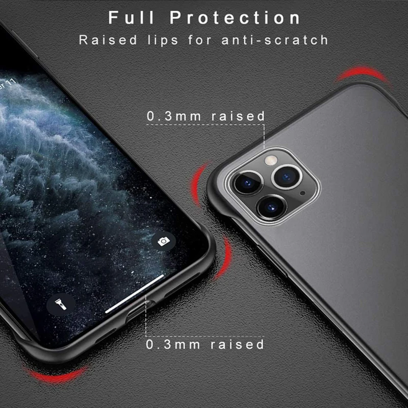 Luxury Frameless Case For iPhone 13 12 11 Pro X S XR 8 7 6S Capinhas Ultra Thin Hard PC Cover Case For iPhone 14 11 Coque Funda