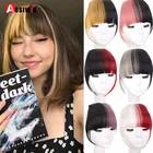 AOSIWIG синтетические челки женские шиньоны с бахромой искусственные накладные пряди для наращивания волос натуральные аксессуары для волос наполовину розовые светлые красные