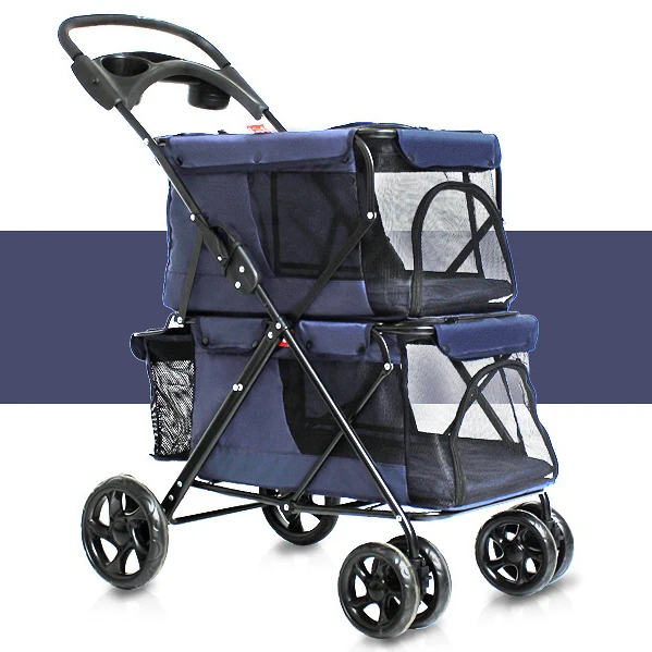 Переносная двухэтажная Складная коляска для собак/кошек 20 кг переноска