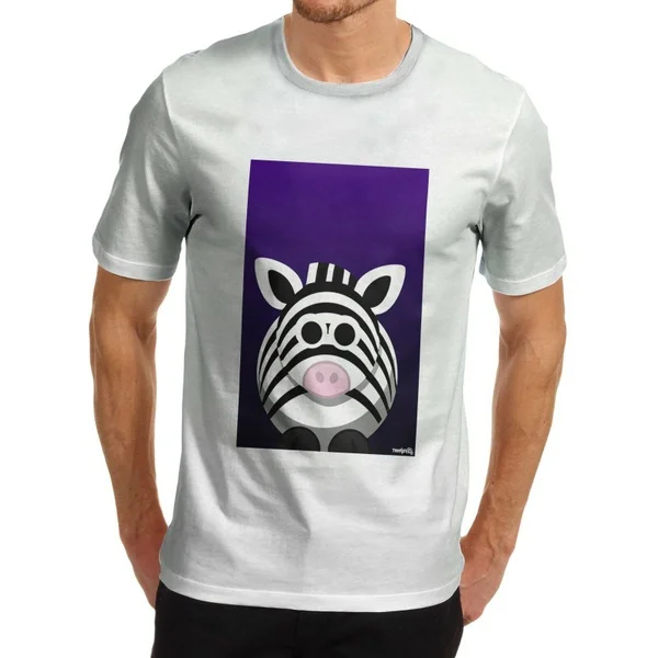 

Men's Premium Funny Cartoon Fat Zebra Print T-Shirt