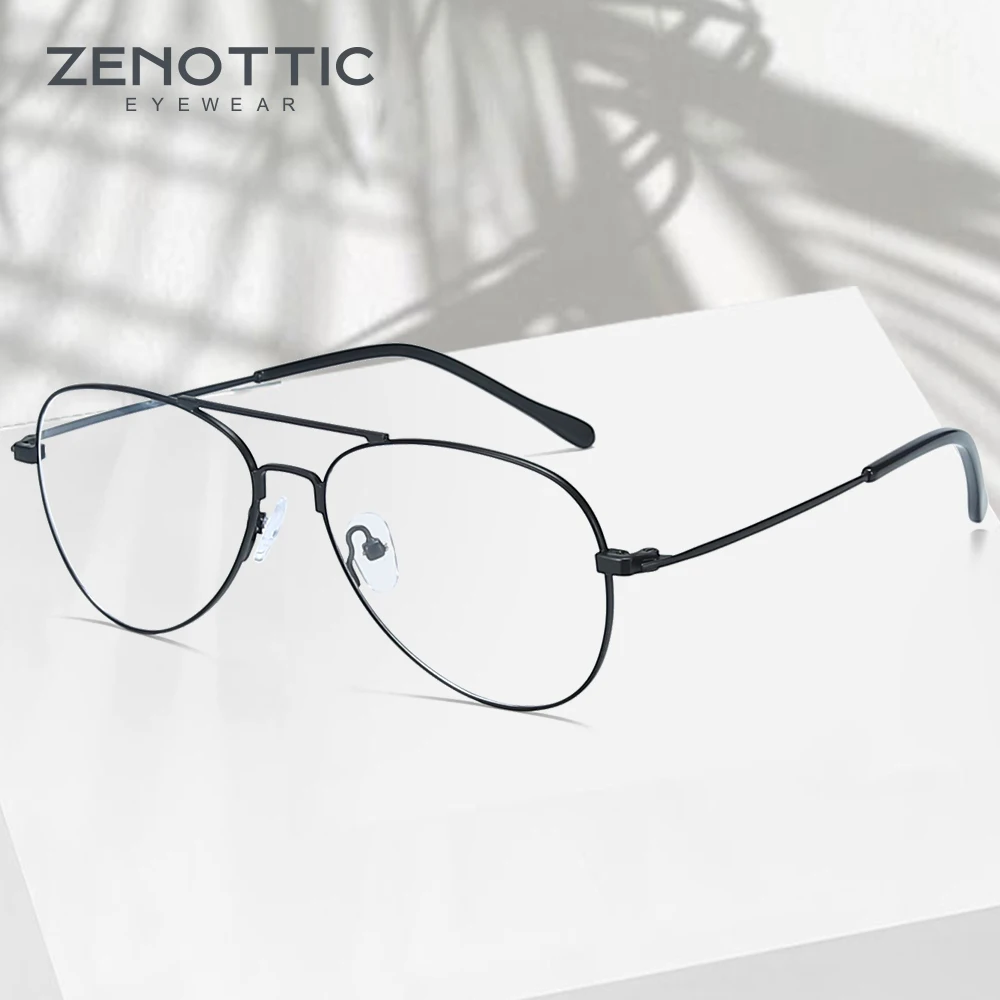 ZENOTTIC металлическая оправа для пилота Мужской Ультра светильник оптические очки