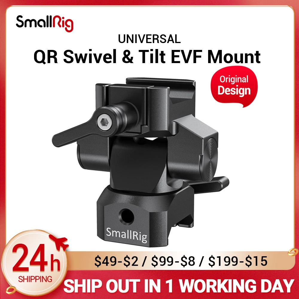 

SmallRig Quick Release EVF Mount Swivel 360 Degree & Tilt 140 Degree Monitor Holder Arm w/ Nato ClampBoth SidesCamera Rig 2385