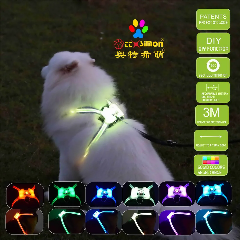 

CC Simon dogled harness Pet Products for Large 7 color Dog Harness christmas clothes