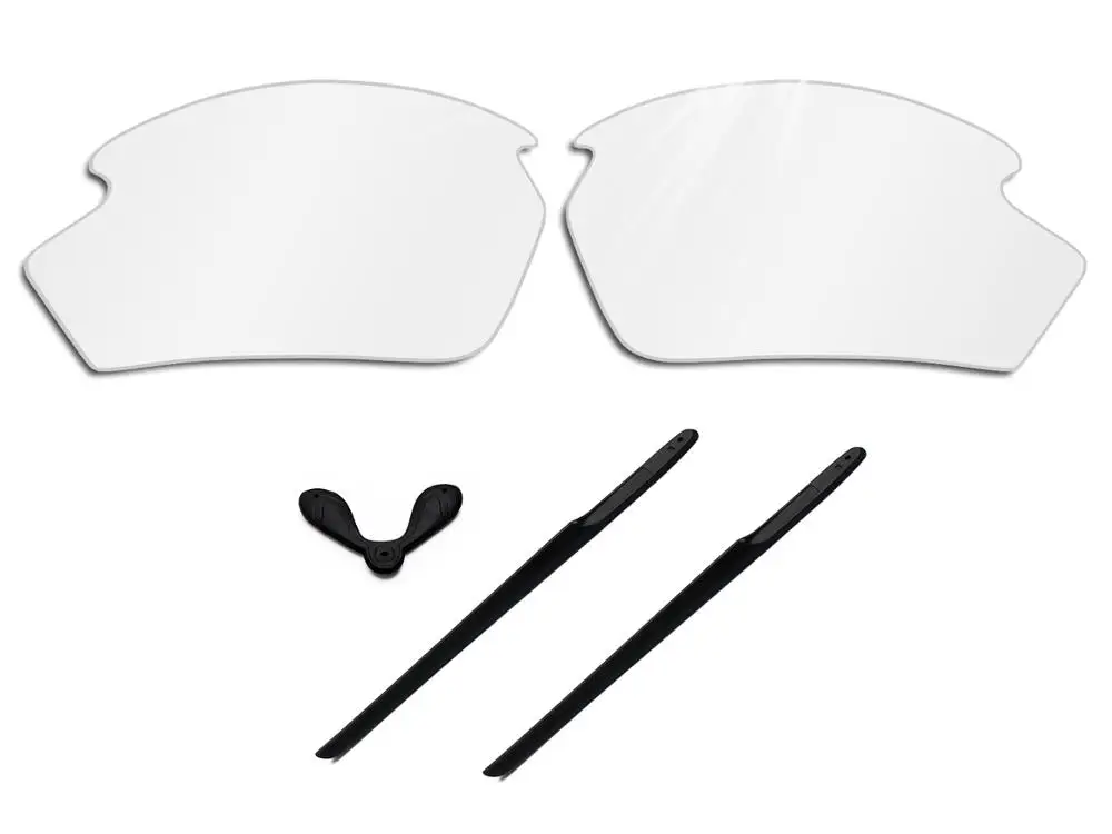 Glintbay 100% Precise-Fit Crystal Clear Replacement Lenses and Black Rubber kit for Rudy Project Rydon Sunglasses