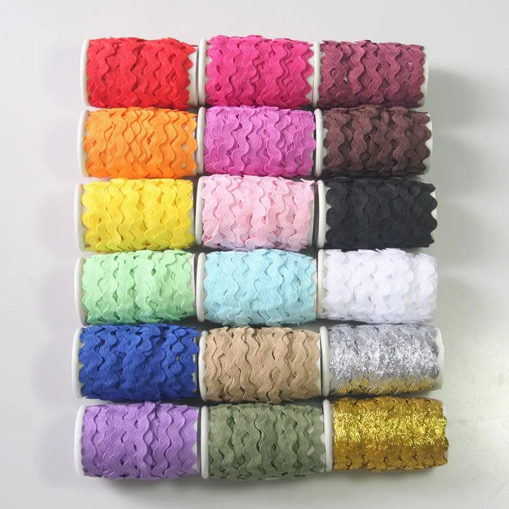 Бесплатная доставка-Zig zag Ric rac лента размером 5 мм 100 м/рулон небесно-голубая