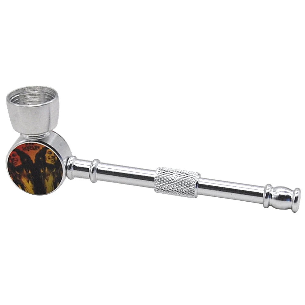 HONEYPUFF Metal Smoking Pipe Jamaica Reggae Metal BOB MARLEY Smoking Pipe Tobacco Pipes - Color: BOB-DuiChen