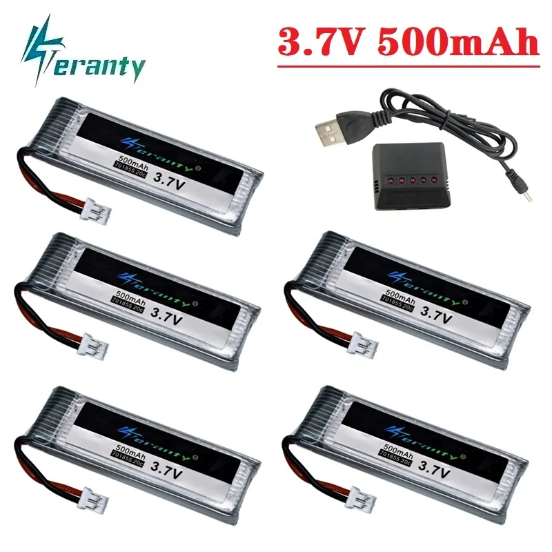 

Original 1S 3.7V 500mAh Battery with 2.00mm Plug 4.2V LiPo Battery RC Helicopter Drone Spare Accessaries Battery Charger Set