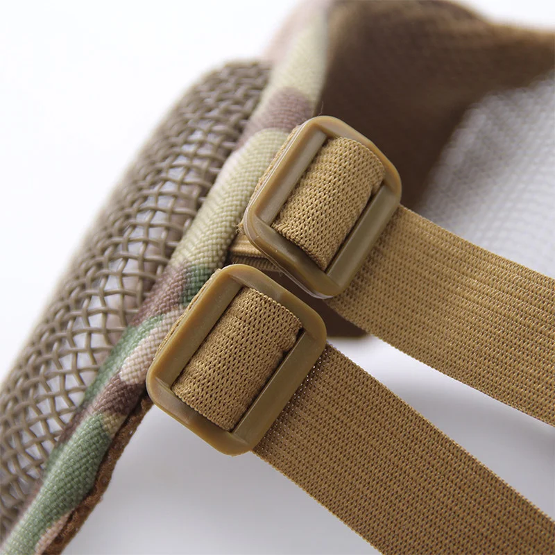 

Tactical Combat Foldable Mesh Mask With Ear Protection for Airsoft Paintball with Adjustable Elastic Belt Strap Shooting Mask