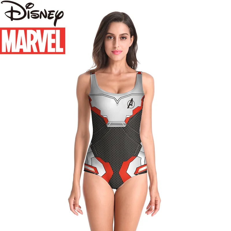 Marvel Heroes Avengers 4 Quantum Battle Suit 3D Digital Print Ladies Bikini Swimsuit Beach