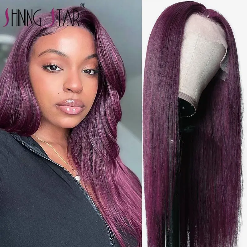 

13X4 Burgundy Lace Front Human Hair Wigs Colored Red 99J Lace Front Wig Human Hair Peruvian Lace Frontal Wigs Pre Plucked Remy