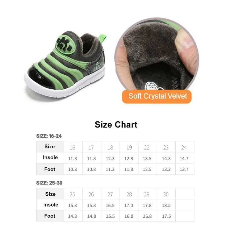DOGEEK Crystal Velvet Winter Kids Casual Shoes Warm Cartoon Children Baby Toddler Fur Sports Breathable Sneakers |