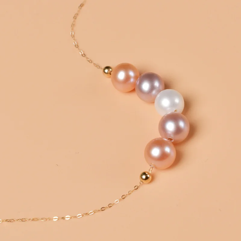 Женское вечерние жерелье из 18-каратного золота с жемчугом 5 5-8 мм - купить по