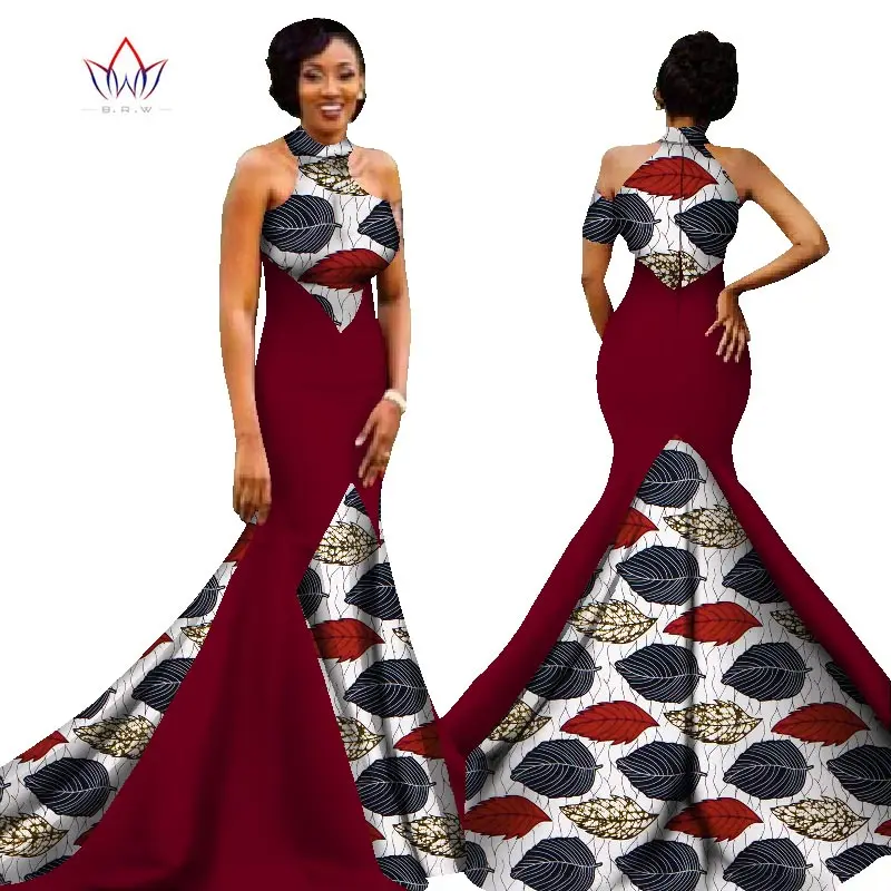 Женское вечернее платье русалка в африканском стиле без рукавов пол WY1314|gown for