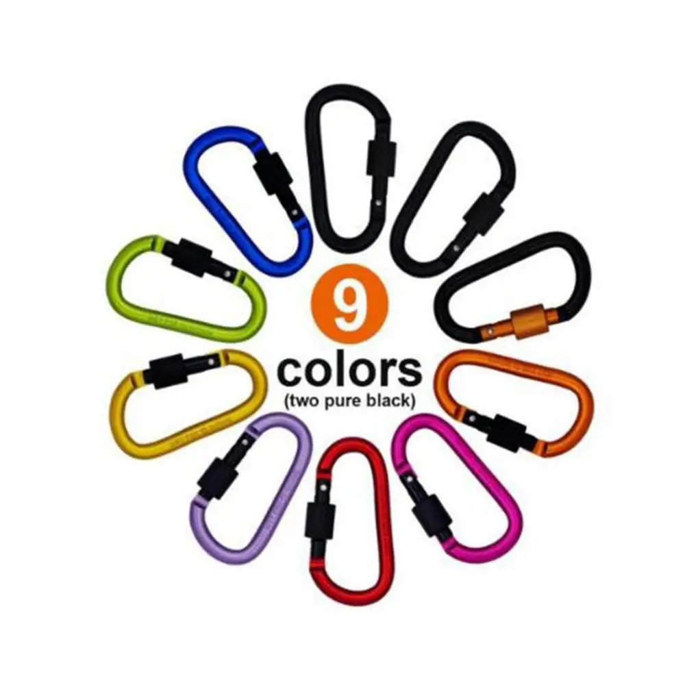 

1pcs Bold 8Cm With Lock D-Type Carabiner Quick Hanging Carabiner Hanging Buckle Aluminum Alloy With Lock