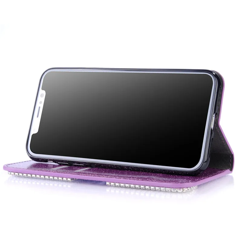 Блестящий чехол кошелек из искусственной кожи с 3D цветком и жемчугом для Iphone 11 Pro