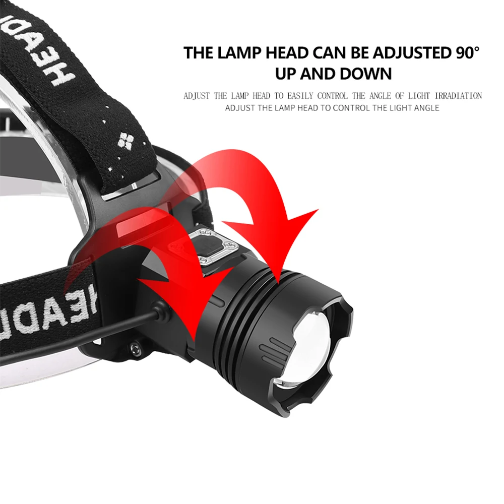 

5200mA Built in battery XHP99 LED Torch Portable Led flashlight Bicycle Light adjustable 5 Modes waterproof Use 18650 With USB