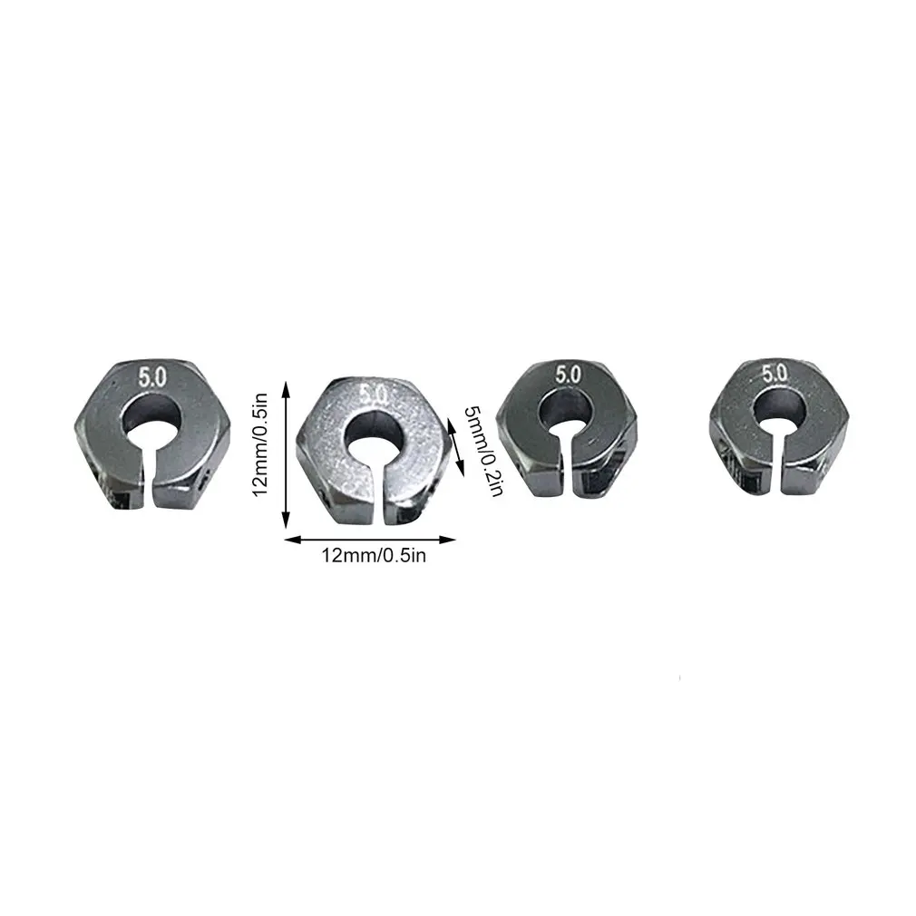 

5mm Hexagon Wheel Seat Coupler With Pins Nut Aluminium Alloy Upgrade Parts Combiner For 1:10 RC Car Crawler Traxas TRX-4