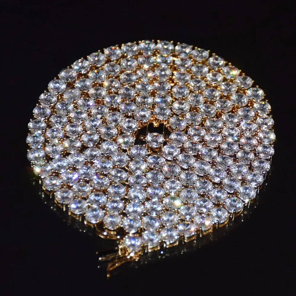 Цепочка GUCY мужская с фианитом ожерелье в стиле хип хоп теннисная цепь сверкающий