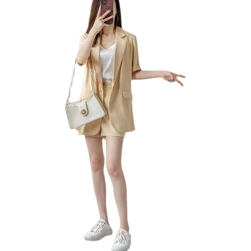 

New Spring Summer Women's Jacket 2021 Lady Slim Blazer Women Casual Fashion Seven Points sleeve short sleeve Sleeve Coat