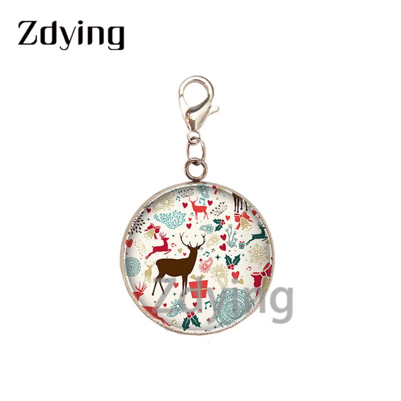 Zdying Merry Christmas Bird шляпа оленя художественный узор Подвески стеклянный кабошон