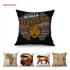 Африка Карта искусство черная женщина экзотическое Украшение Искусство домашний пледы наволочка хлопок лен квадратный наволочка оптовая продажа Прямая поставка
