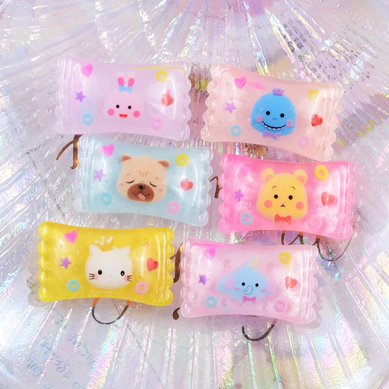 Happy monkey 10 шт. Kawaii Slime Подвески Смола милые животные конфеты добавки аксессуары DIY Набор для пушистой прозрачной хрустящей слизи глины