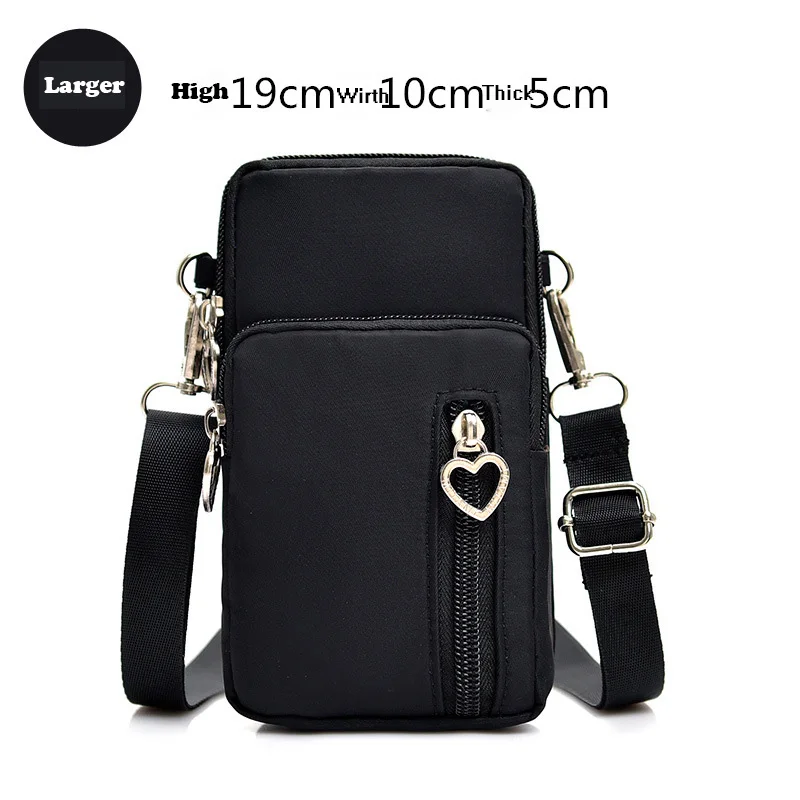 Larger Black Модный чехол для телефона для iPhone X, XR, XS, 7, 8, 6, 6s Plus, Повседневная сумка на запястье для iPhone 11 Pro, Max, женские сумки на плечо, маленькие сумки, чехол - Цвет: Larger Black