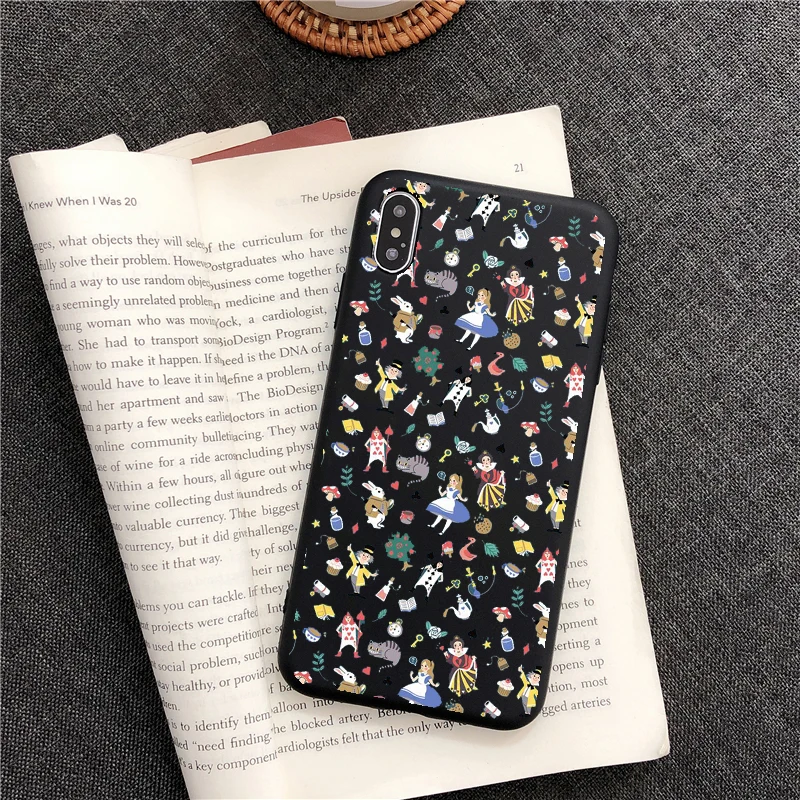 Чехол для телефона с изображением принцессы Алисы в стране чудес для iphone 8 plus, чехол для телефона для iphone X, 5S, SE, 6, 6s, 7 Plus, 11 PRO MAX, Черный силиконовый чехол из ТПУ