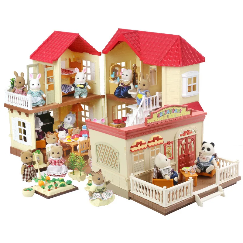 Forest animal villa mini set DIY toy simulation furniture toy girl play house toy family model children surrounding gift garden images - 6