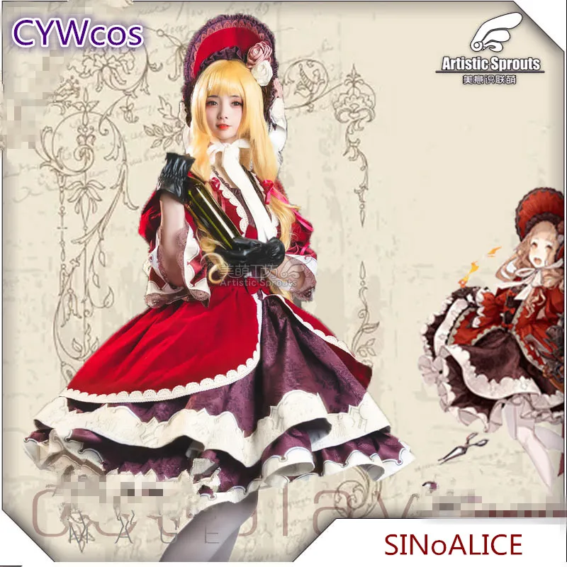 Горячая игра косплей SINoALICE красный капюшон Косплей Костюм Хэллоуин темно красные