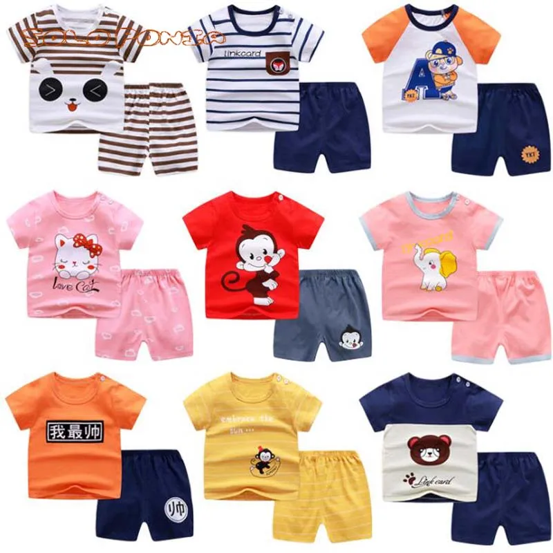 

New Arrival Toddler Boy Kids Clothes plane Print Short Sleeve Cartoon Tops Shirt Pants 2 Piece Set Baby Boy Girl Cloths Outfit