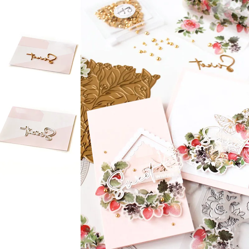 

Hot Sale SWEET Metal Cutting Dies Stamps Scrapbook Diary Decoration Stencil Embossing Template DIY Greeting Card Handmade Gift