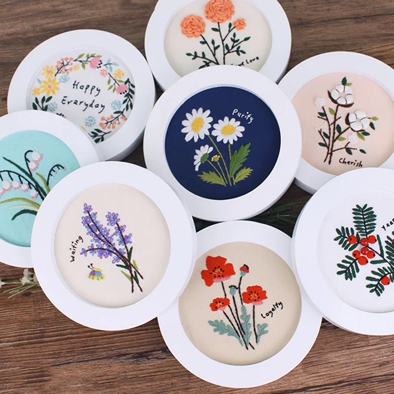 Набор для вышивки сделай сам начинающих вышивка крестиком с кольцом деревянная