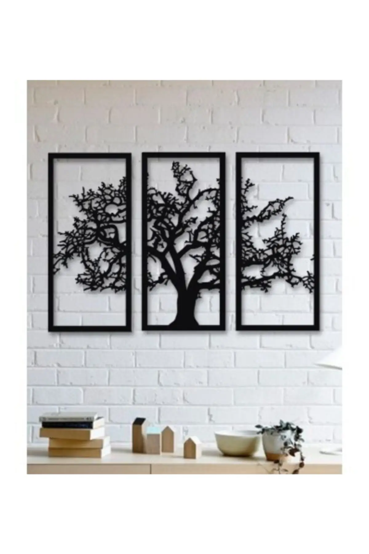 

Autumn 3-Piece Black Plane Tree Wooden Table Large Decoration Living Room Office Design