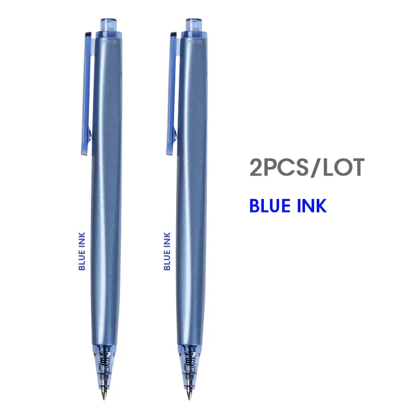 2PCS BLUE INK M& G 2 шт./лот Премиум Выдвижная гелевая ручка 0,5 мм Высокая плотность пластика черный синий красный гелевые чернила шариковые ручки многоразового использования гелевая ручка - Цвет: 2PCS BLUE INK