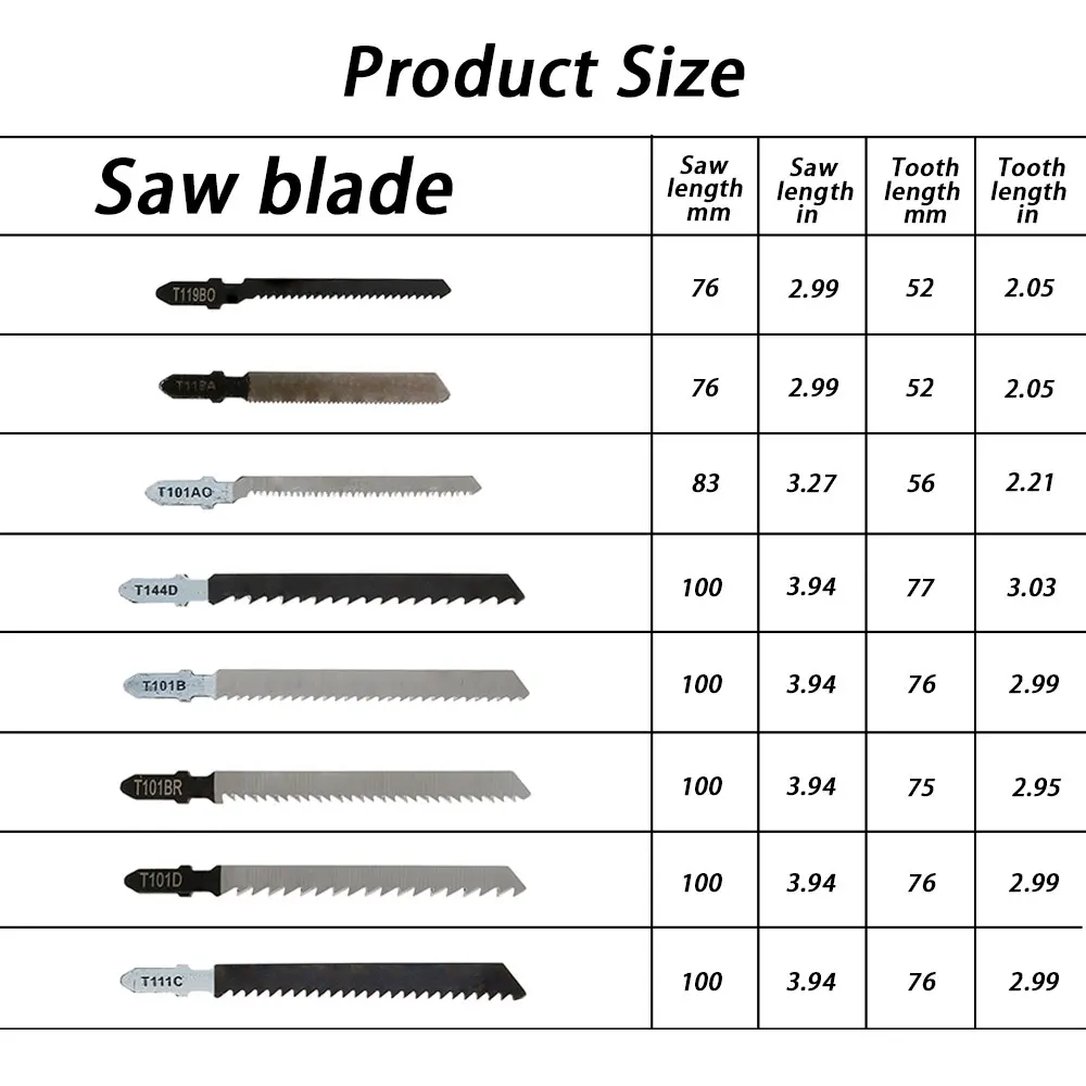 

40pcs Jigsaw Blades Wood Cutter Saw Blade T118a T111c T101b T101ao T119bo T101d T144d For Bosch Dewalt Hitachi Festool