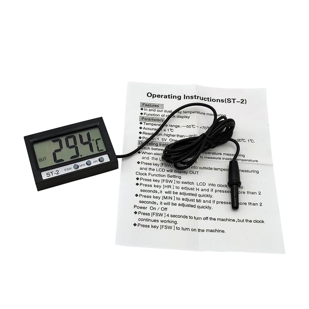 ST 2 Автомобильный термометр внутри и снаружи с двумя температурными цифровыми