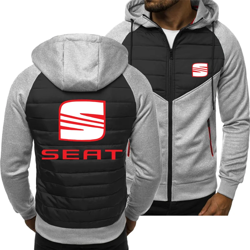 

2021 New Men Hoodies for SEAT Logo Spring Autumn Jacket Casual Sweatshirt Long Sleeve Zipper Hoody