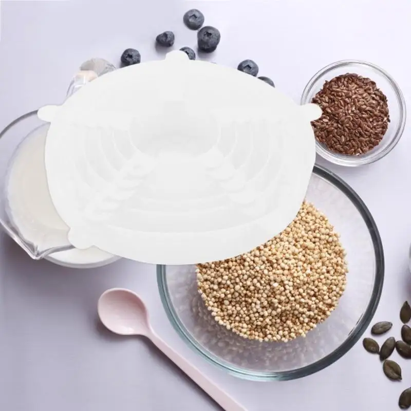 6 шт. многоразовая силиконовая пищевая обертка эластичная вакуумная герметичная