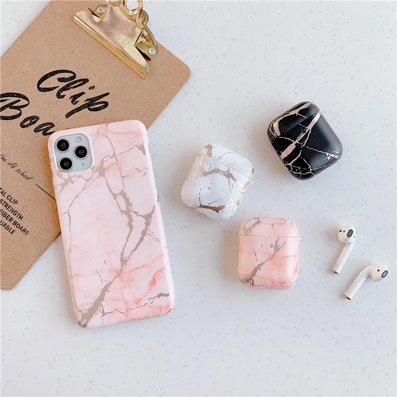 

Marble Mobile Phone Case Cover for iphone 11 12 13 pro max 7 8 plus x xr with Matching Case for Airpods 1 2 Pro