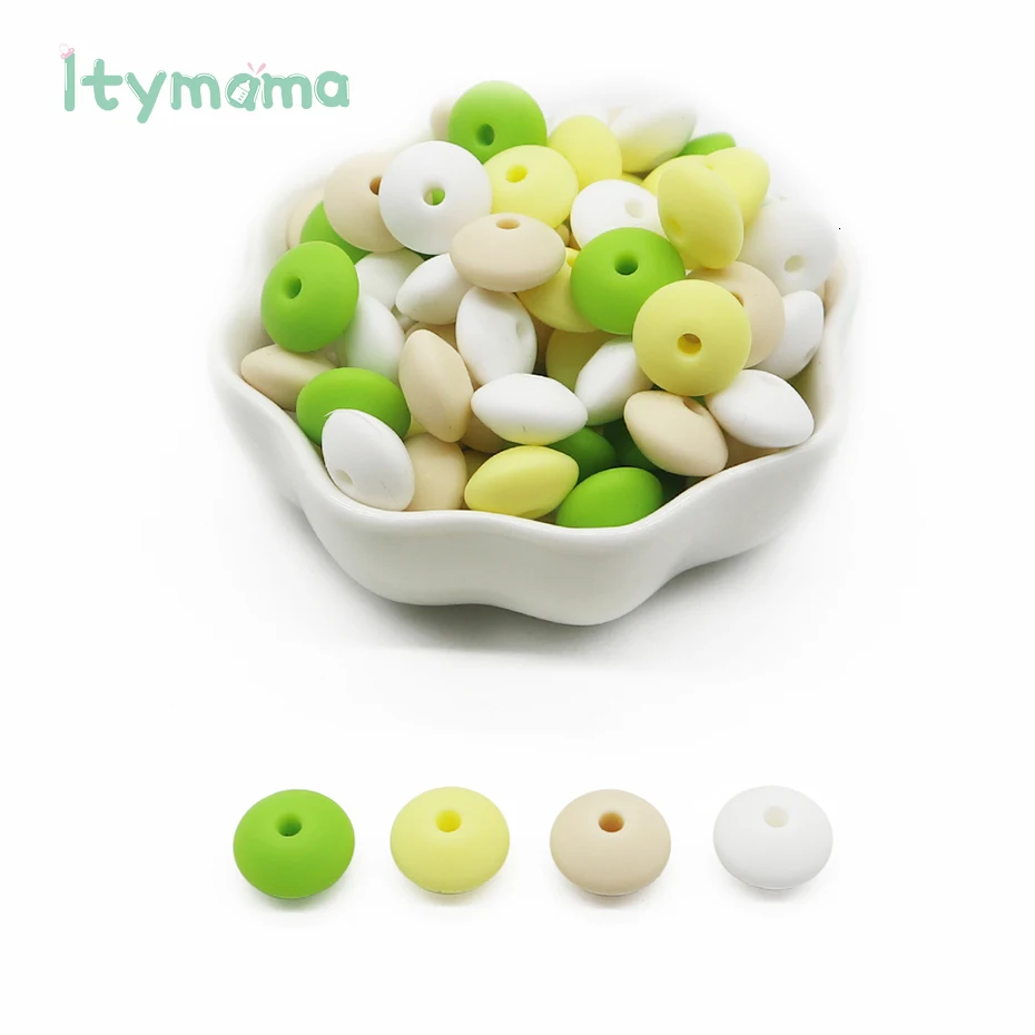 Itymama, 60 шт., пищевые силиконовые счеты, бусины, жемчуг, силиконовые бусины, сделай сам, Прорезывание Зубов, уход за ребенком, ожерелье, соска, цепочка, детский Прорезыватель
