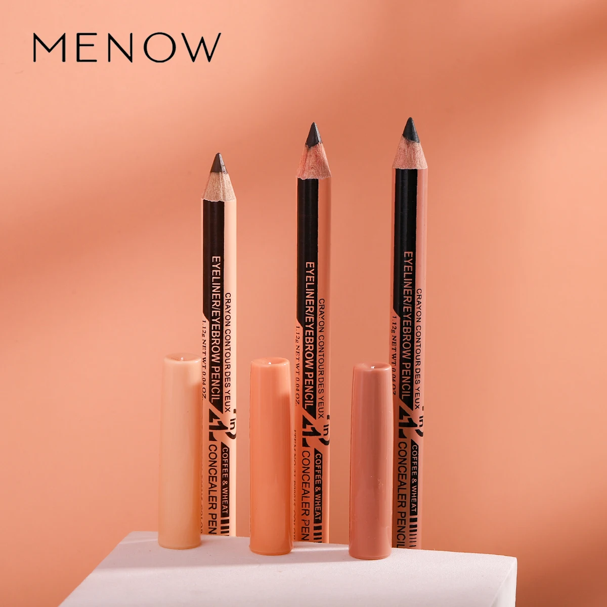 

MENOW Makeup Double Head 3 Color Waterproof Long Lasting Dual-use Eyeliner Eyebrow Pencil Cosmetic